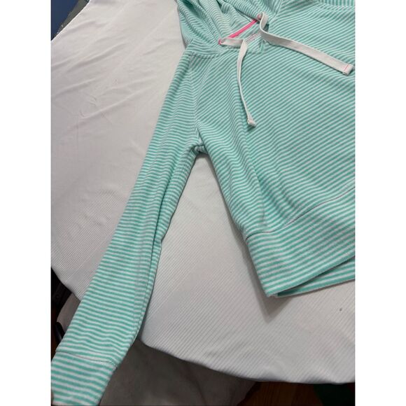 NWT Vineyard Vines Green White Stripe Terry Cloth Towel Hoodie Size Small New - Picture 3 of 10